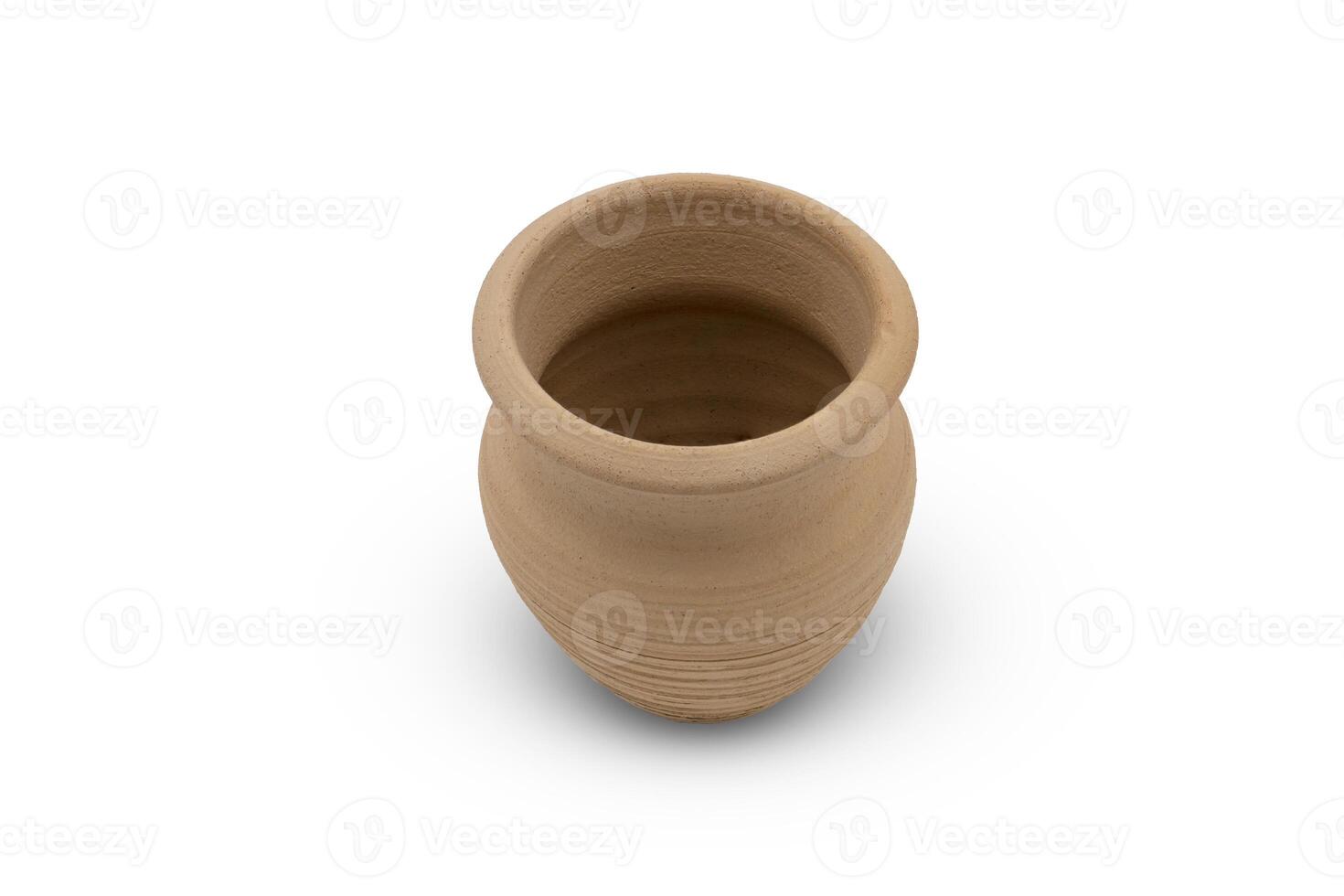 pottery jug isolated on white background photo