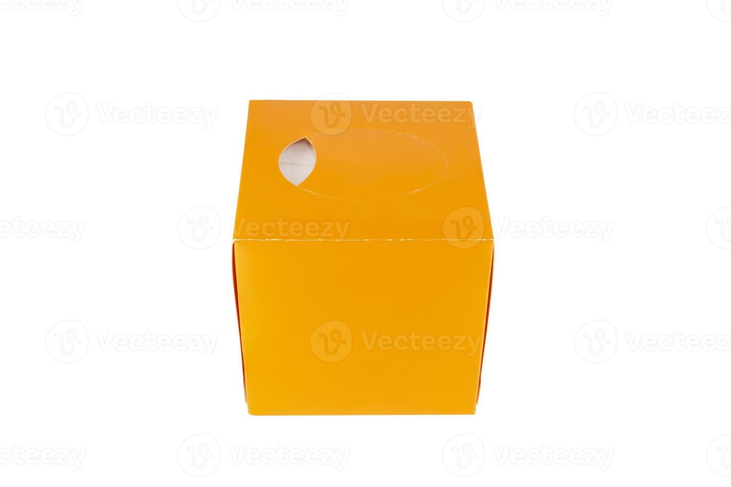 Square Tissues Box Isolated on White Background photo