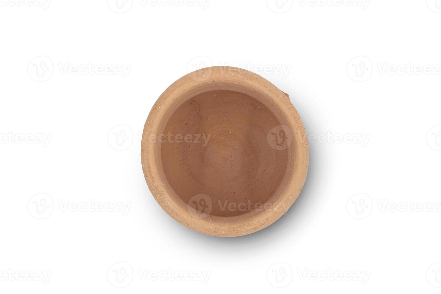 pottery jug isolated on white background photo