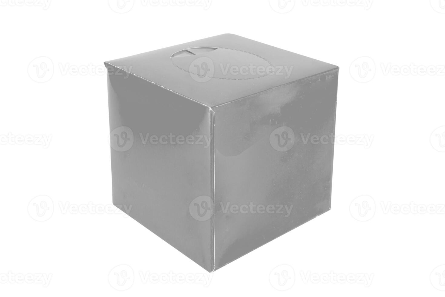 Square Tissues Box Isolated on White Background photo