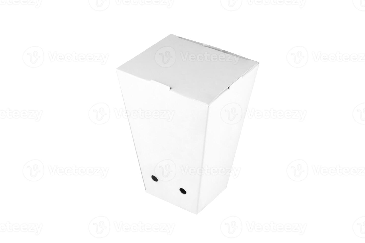 take out fried chicken nuggets box isolated on white background photo