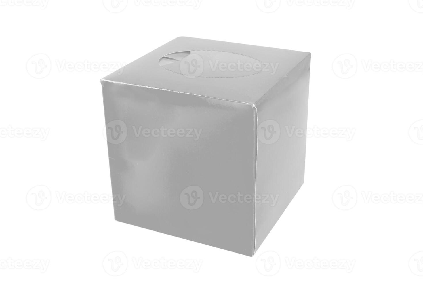 Square Tissues Box Isolated on White Background photo