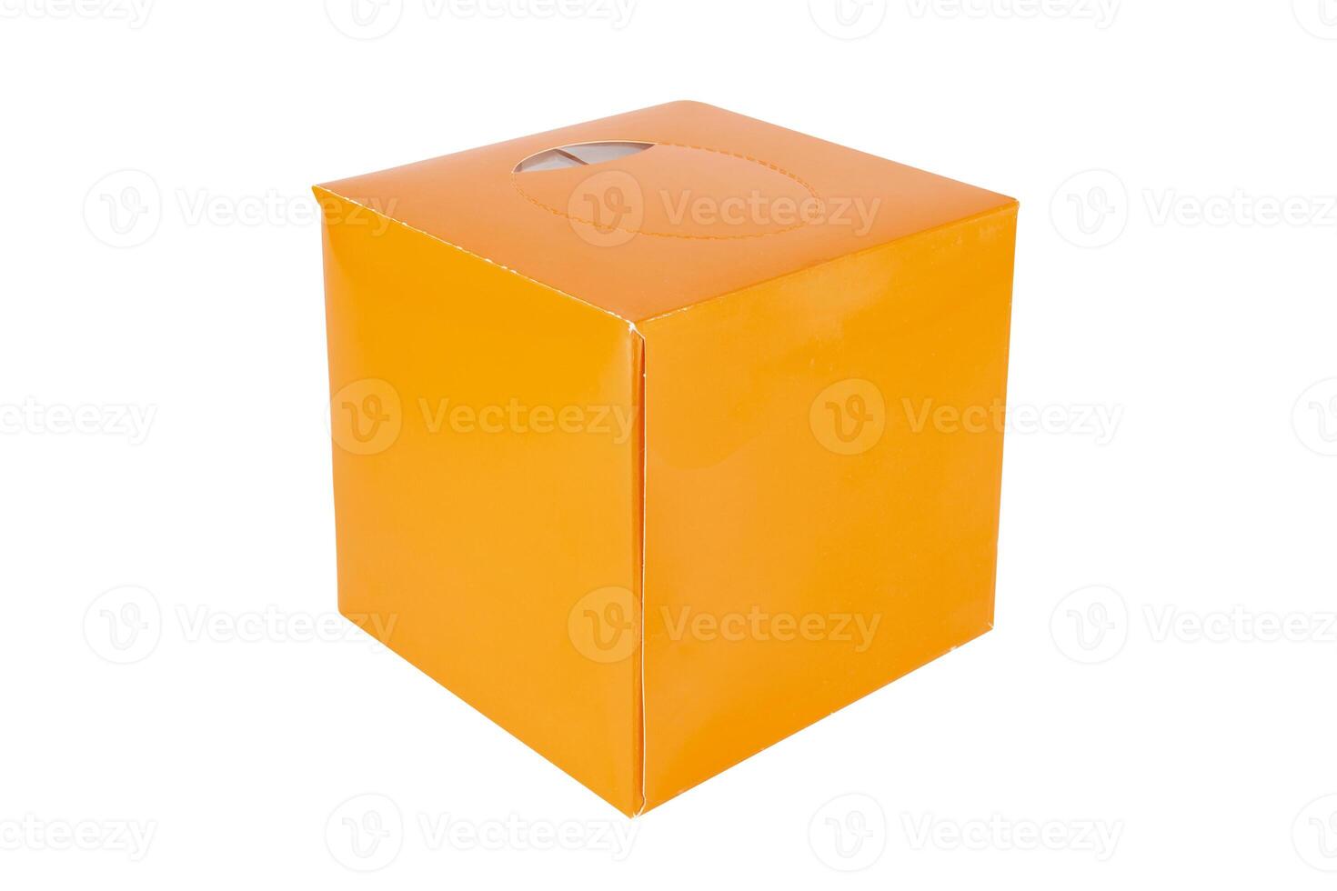 Square Tissues Box Isolated on White Background photo