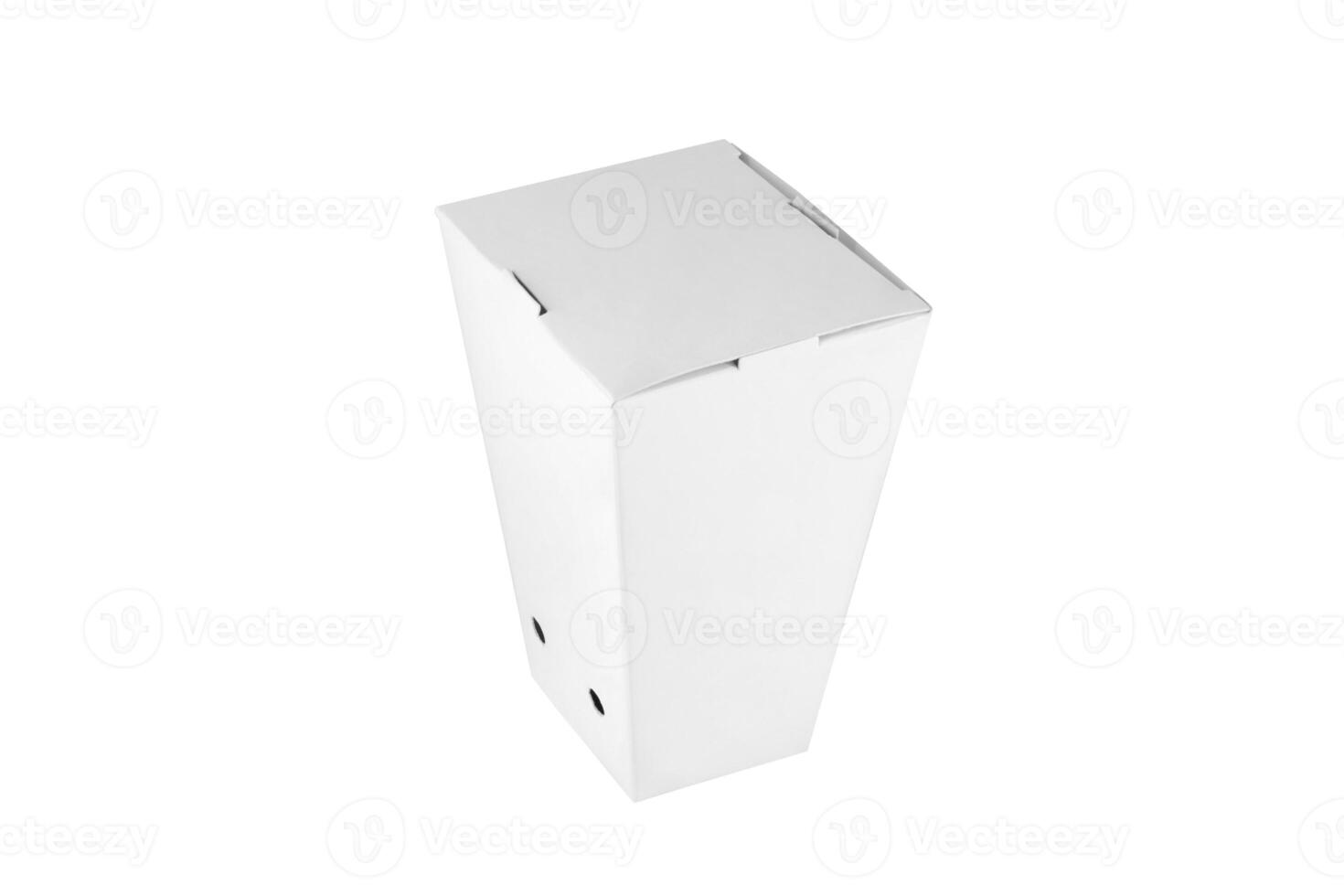 take out fried chicken nuggets box isolated on white background photo