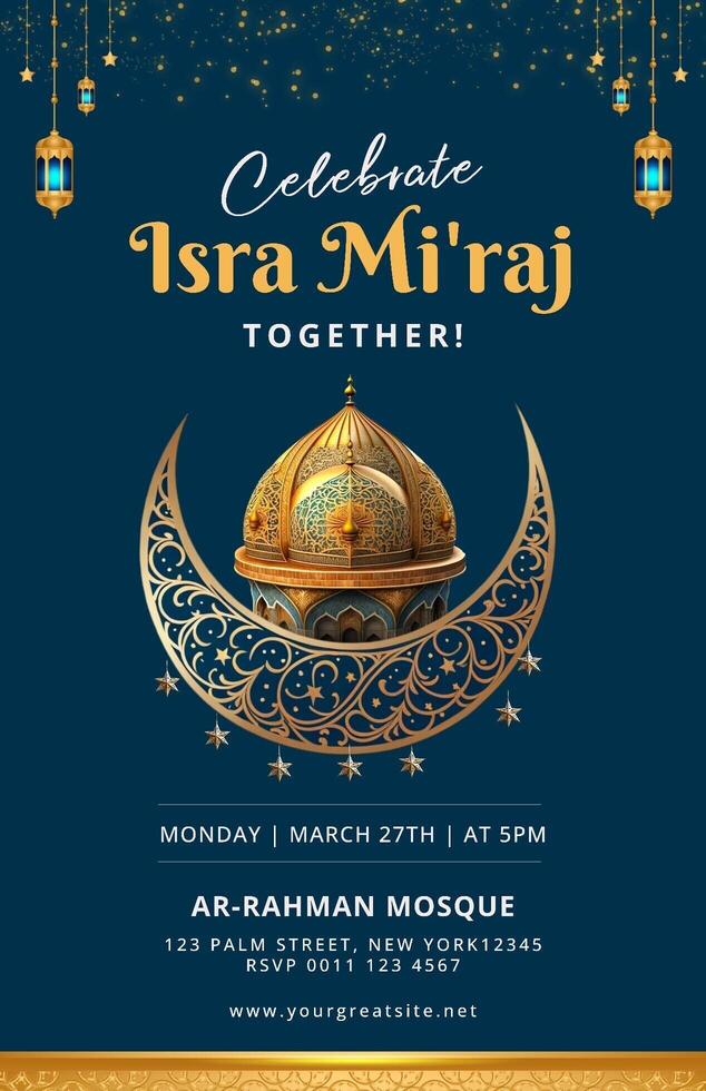 isra miraj poster design ideas template