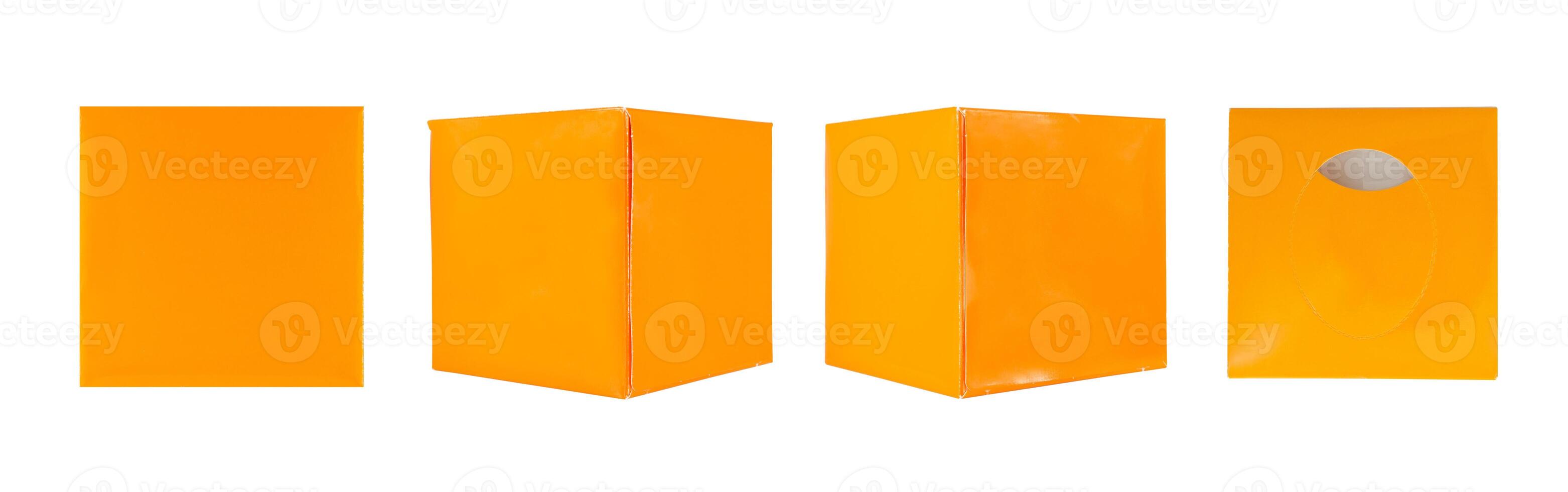 Square Tissues Box Isolated on White Background photo