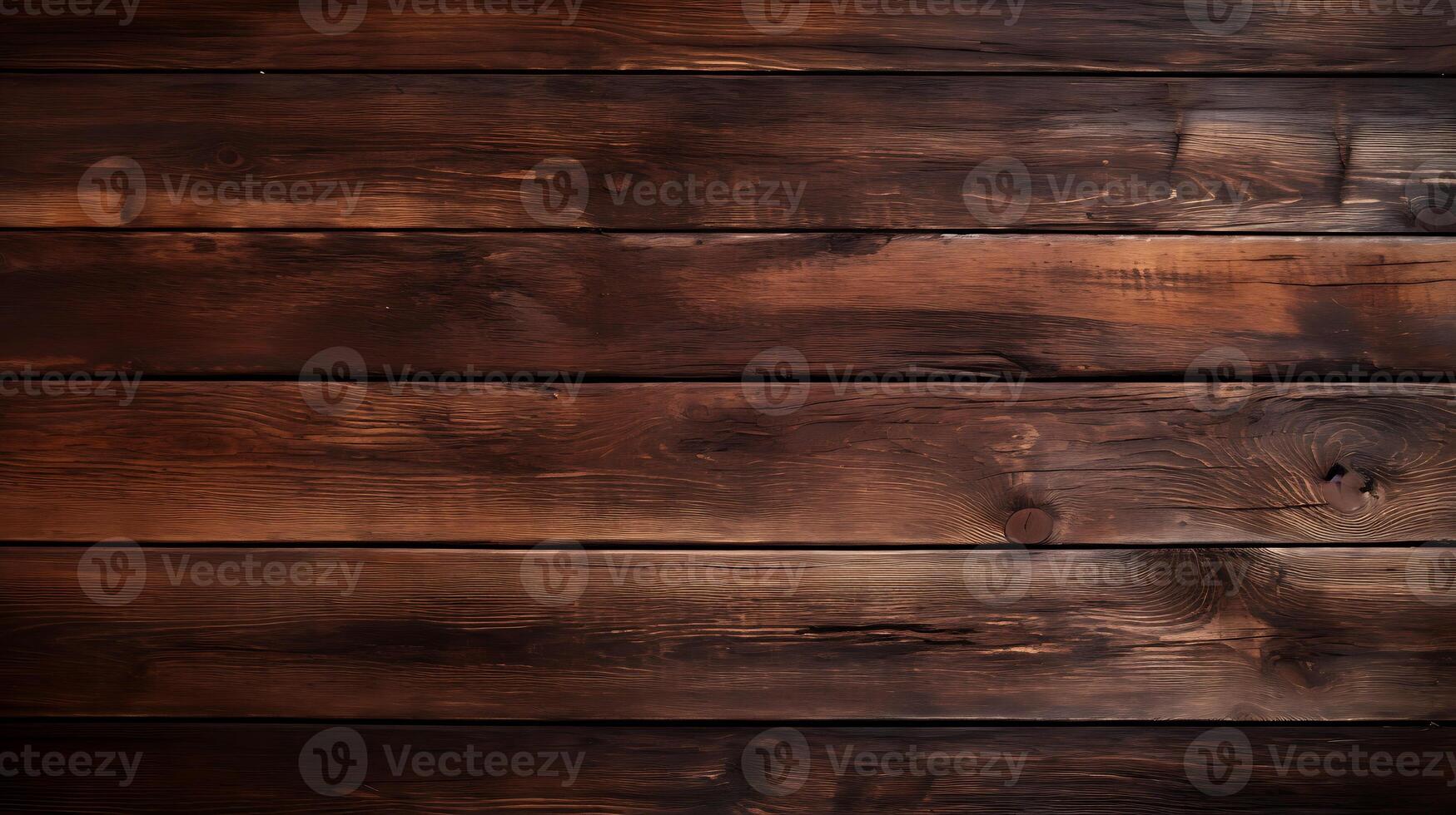 AI generated Rustic Elegance, dark brown wooden plank background photo
