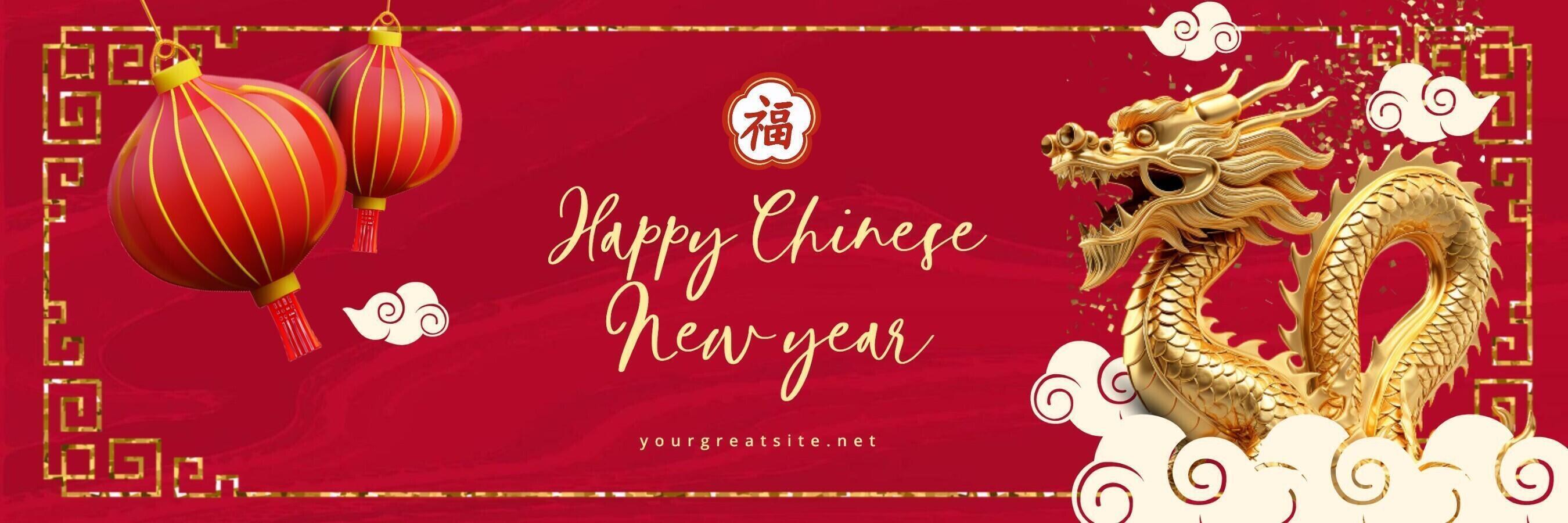 chinese new year twitter header for social media template