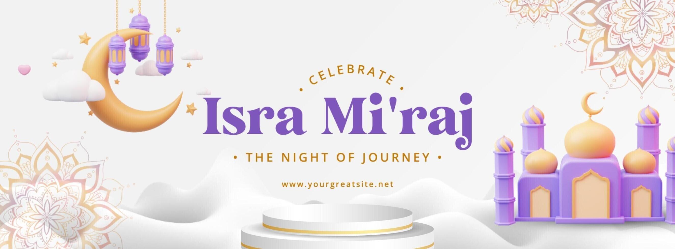 isra miraj facebook cover social media template