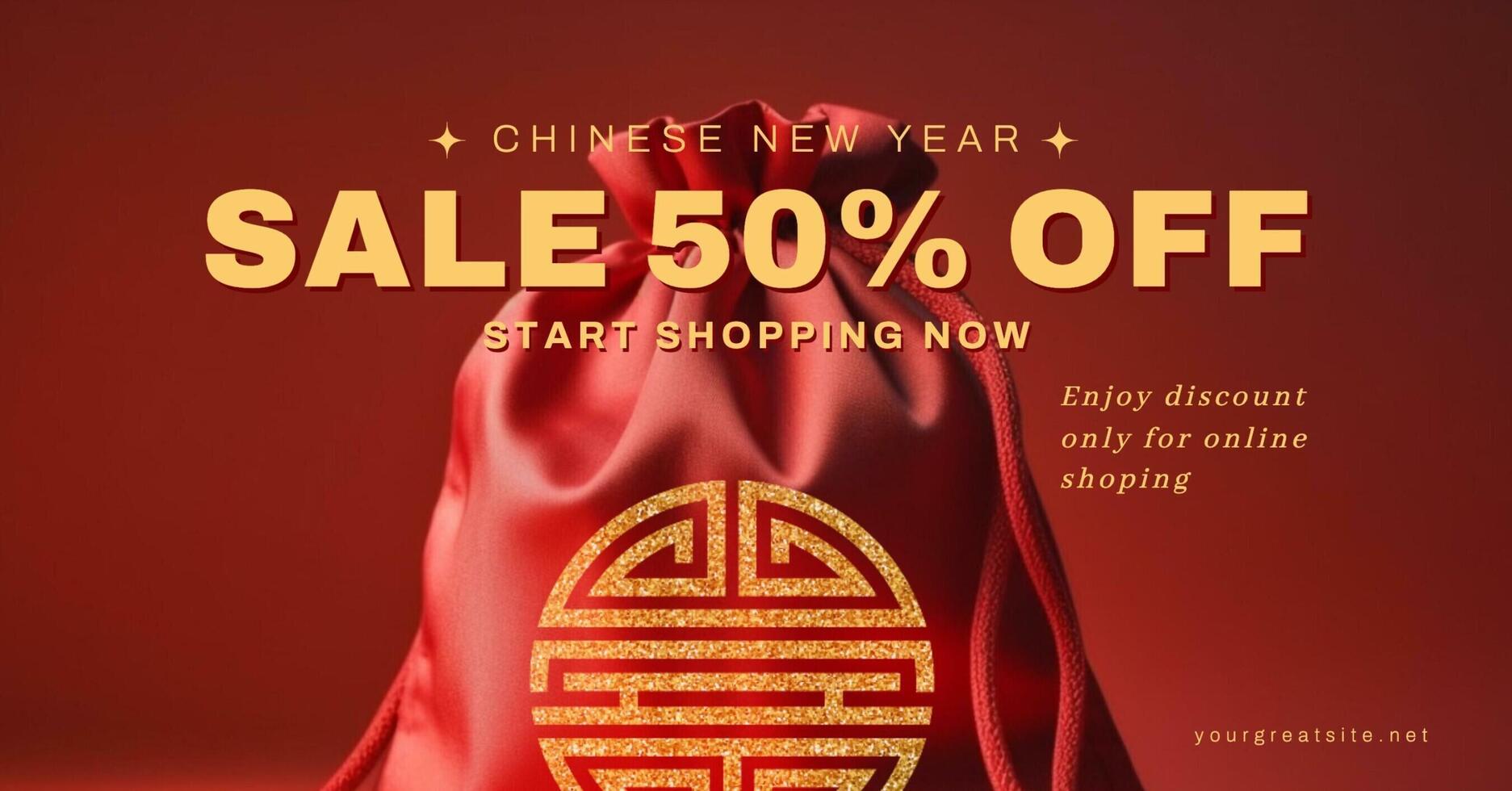 chinese new year sale for social media ads template