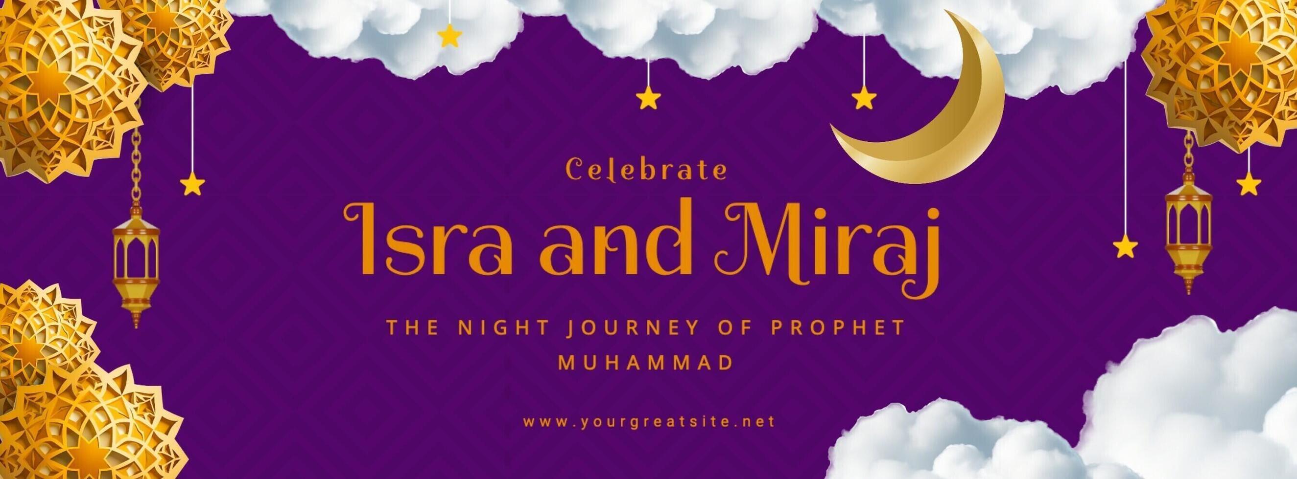 isra and miraj social media banner template