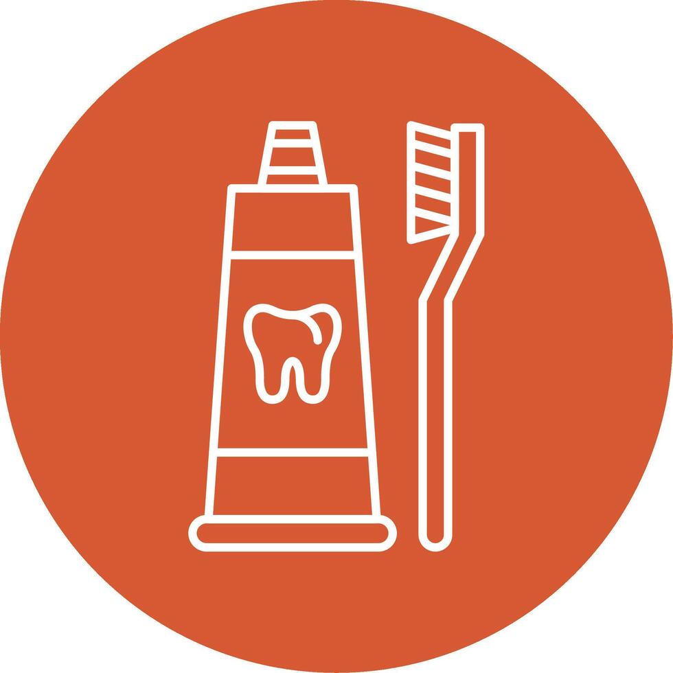 Toothpaste Line Multicircle Icon vector