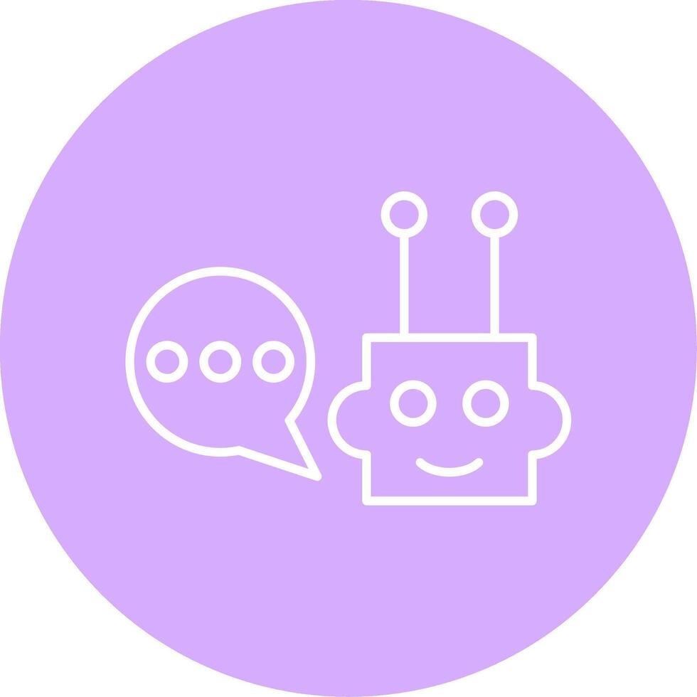 Chatbot Line Multicircle Icon vector