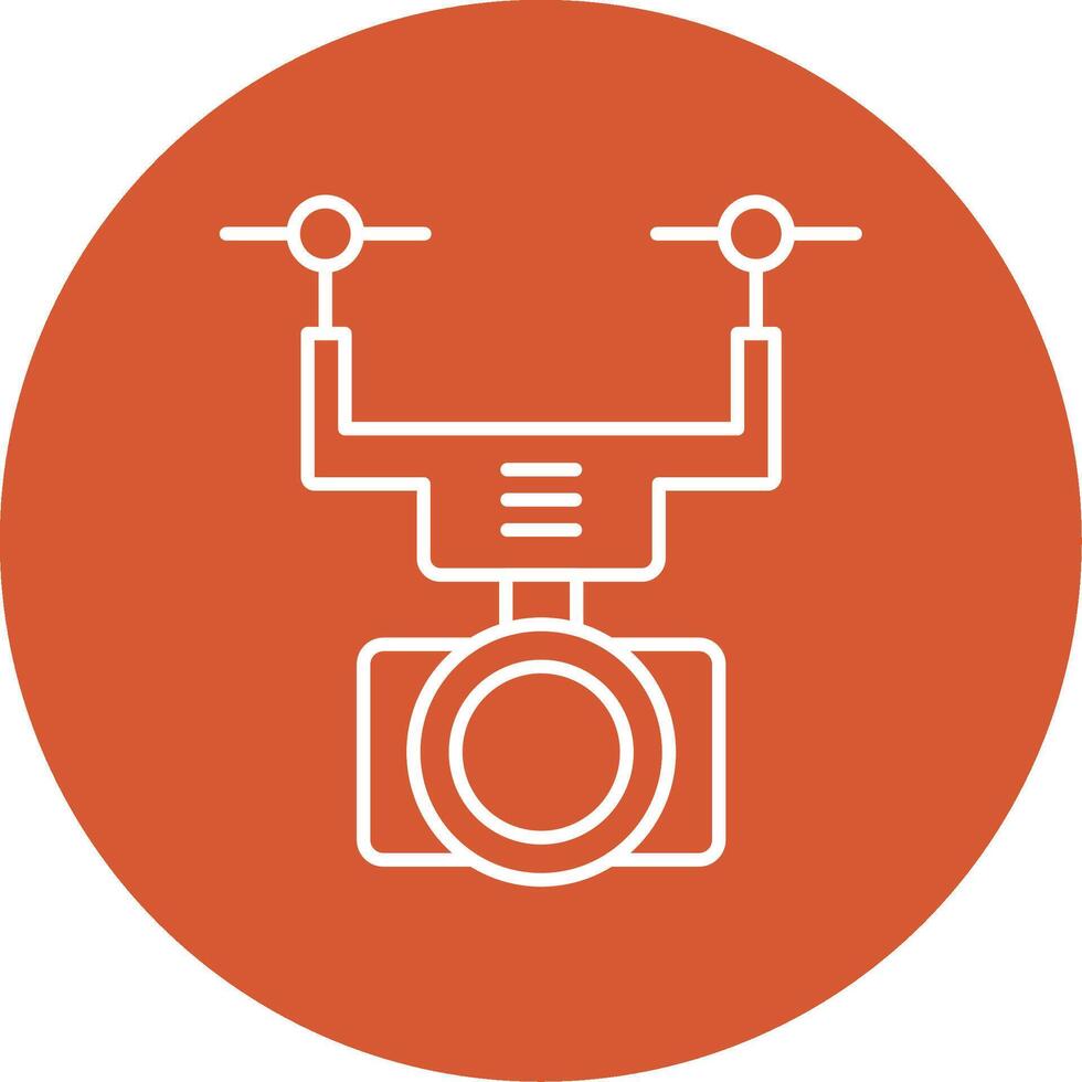 Camera Drone Line Multicircle Icon vector