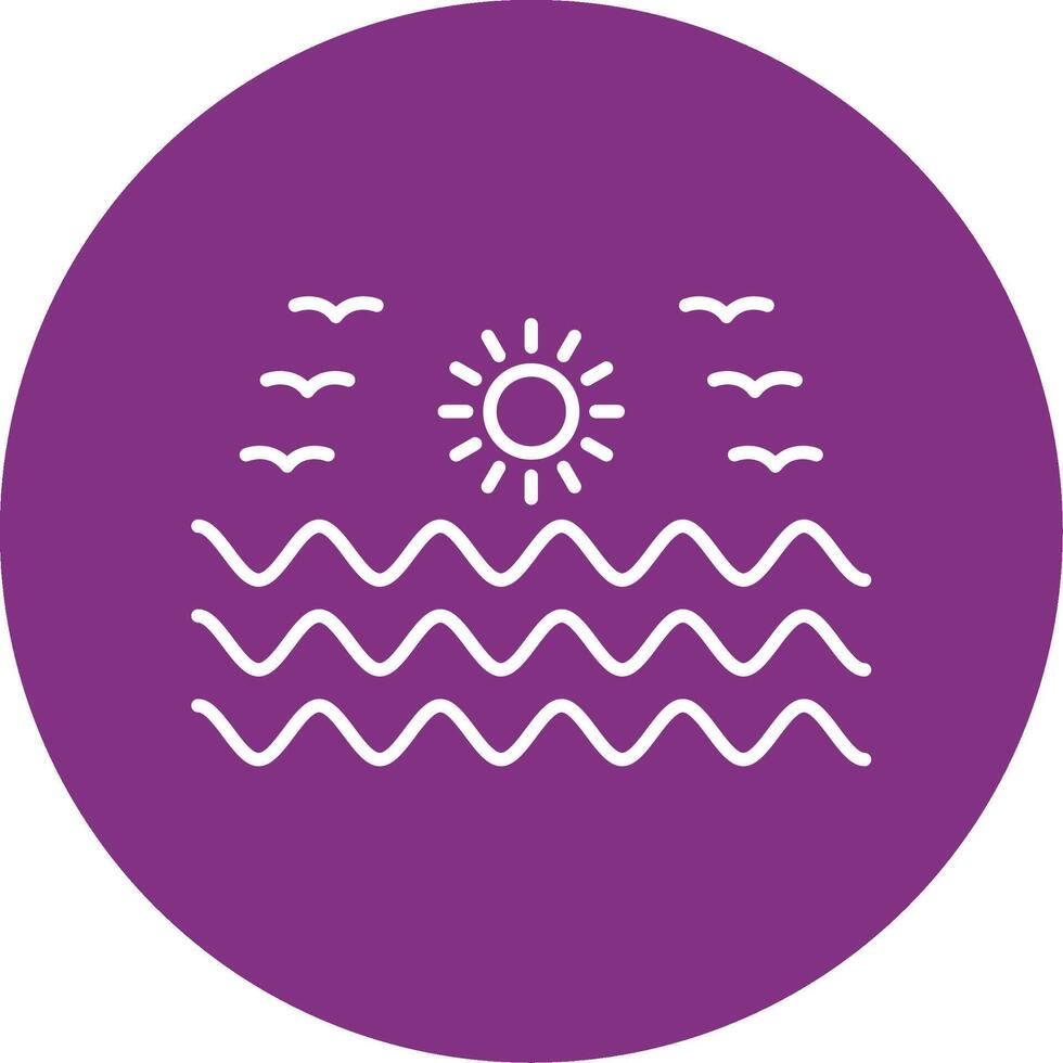 Sea Water Line Multicircle Icon vector