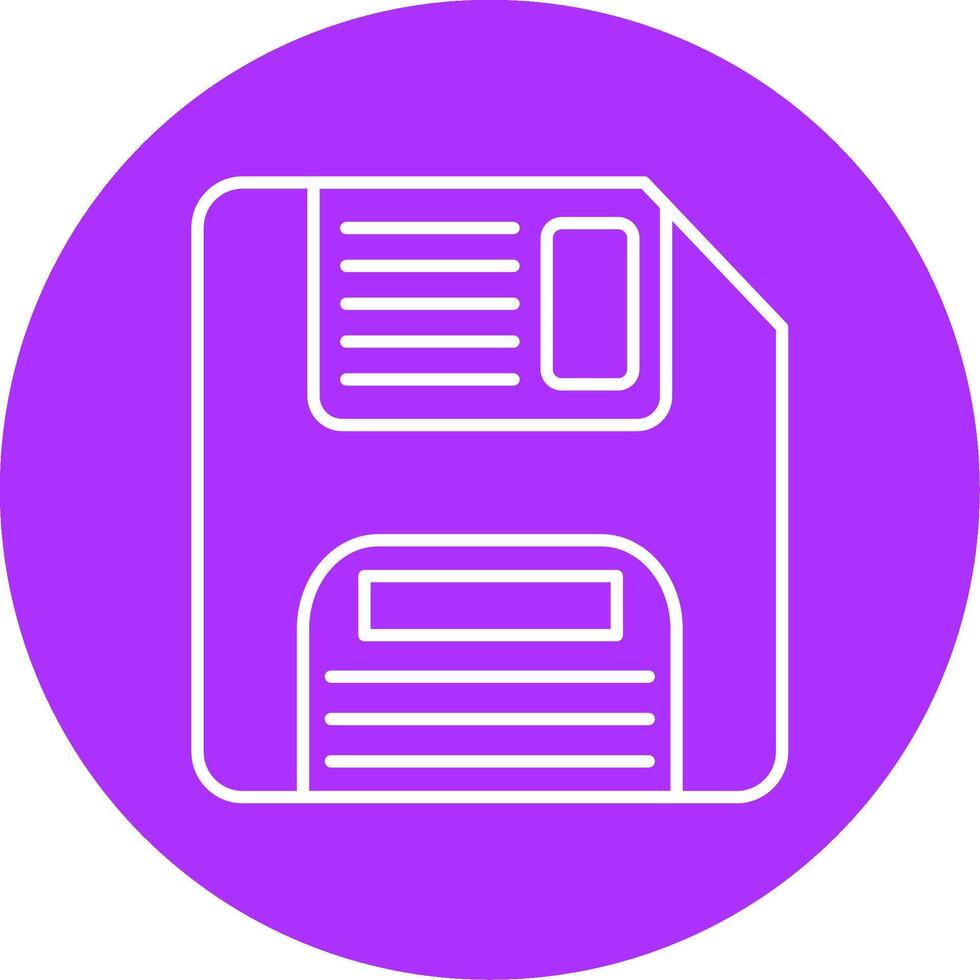 Floppy Disk Line Multicircle Icon vector