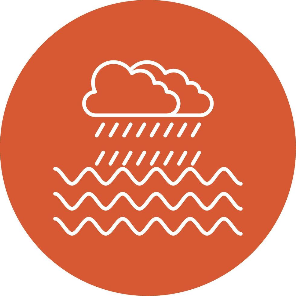 Rain Line Multicircle Icon vector