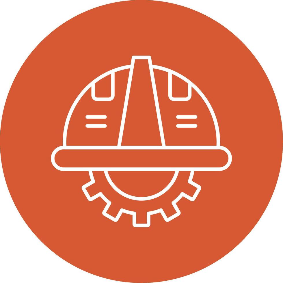 Saftey Helmet Line Multicircle Icon vector