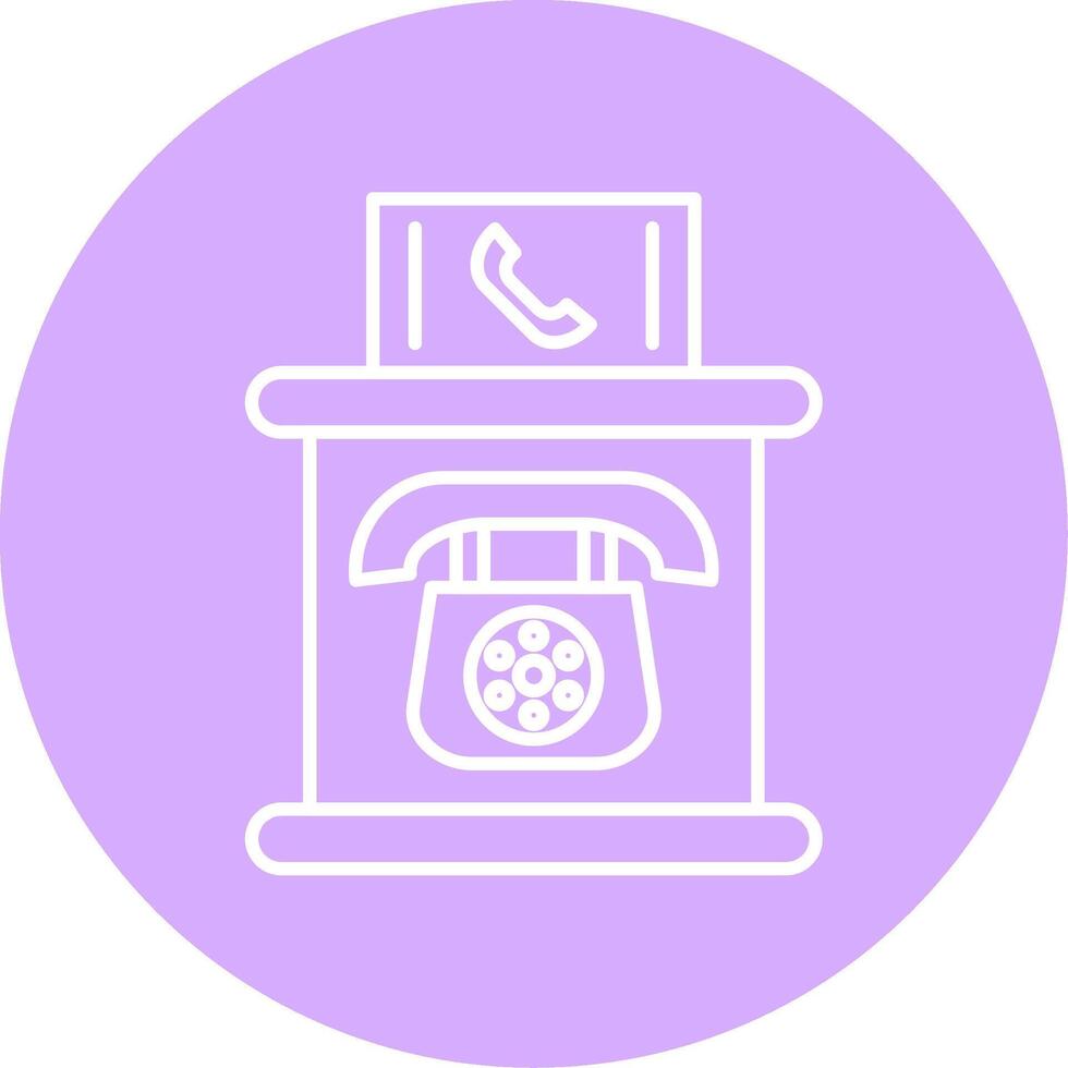 Telephone Booth Line Multicircle Icon vector