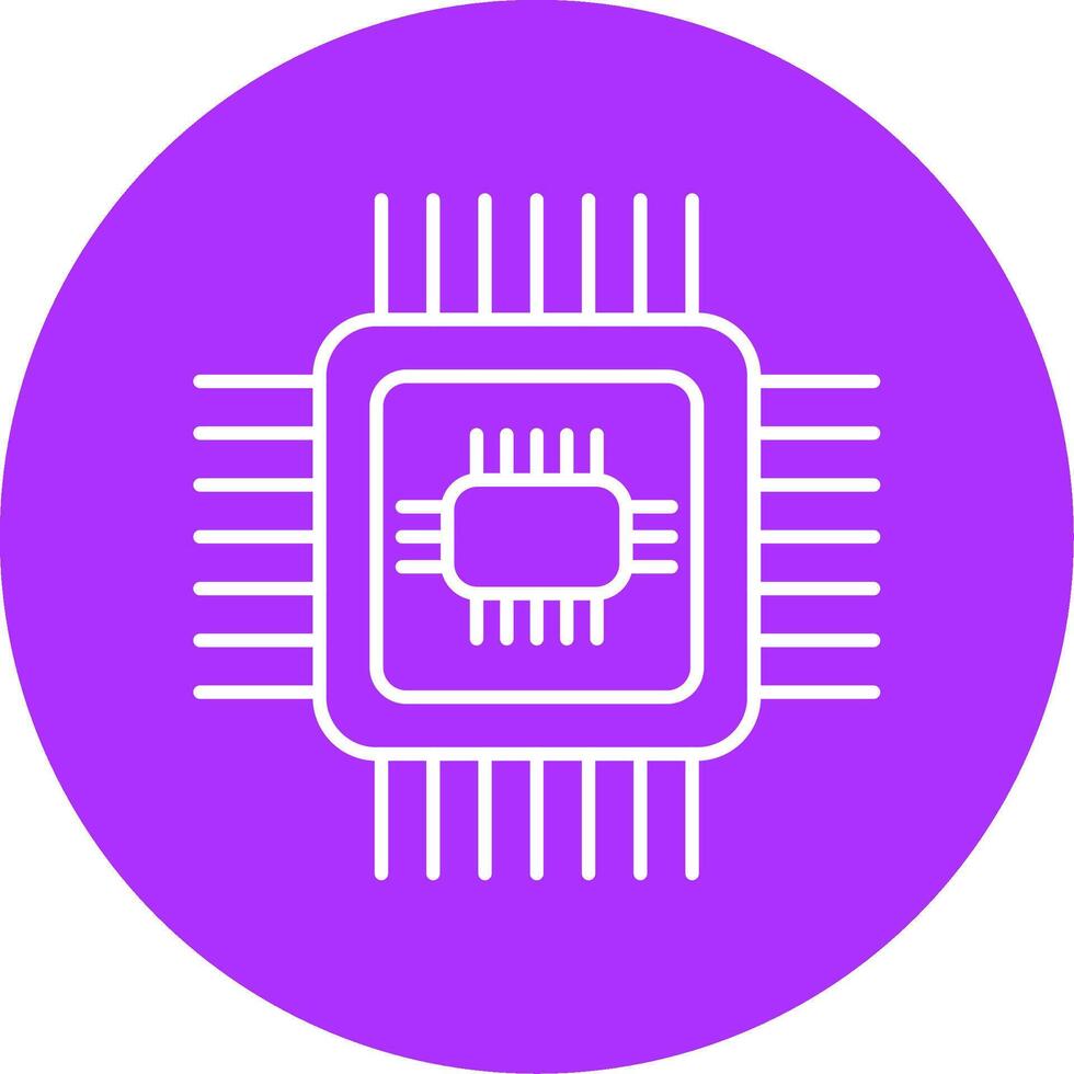 Cpu Line Multicircle Icon vector