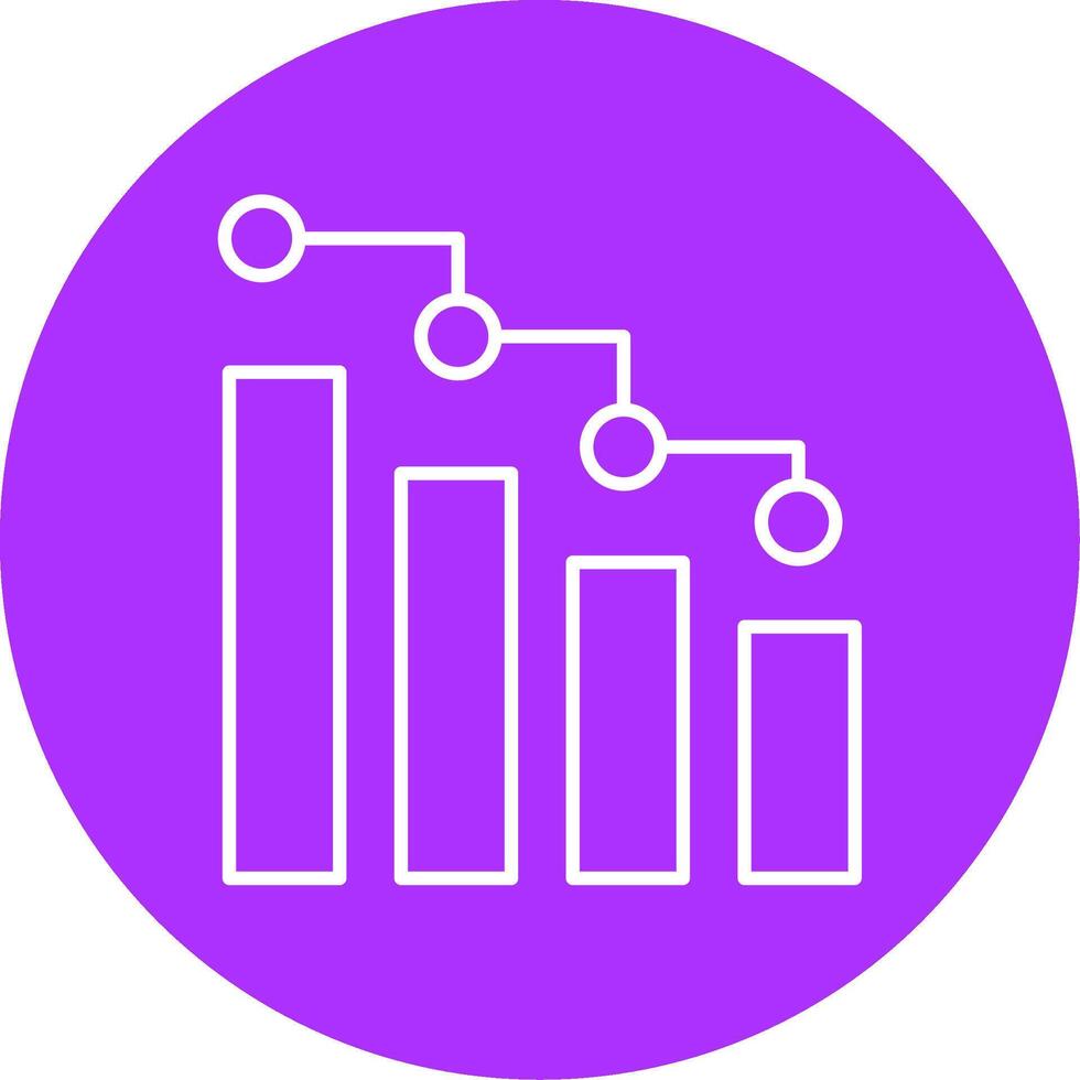 Bar Chart Line Multicircle Icon vector