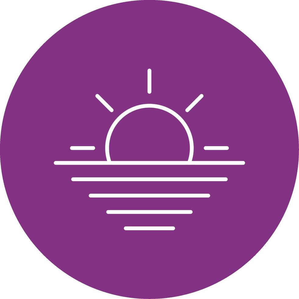 Sunset Line Multicircle Icon vector
