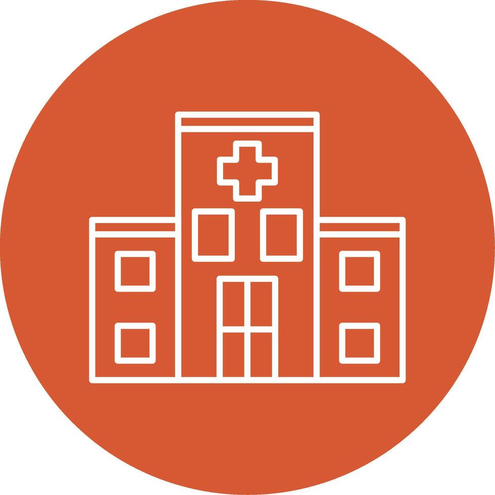 Hospital Line Multicircle Icon vector