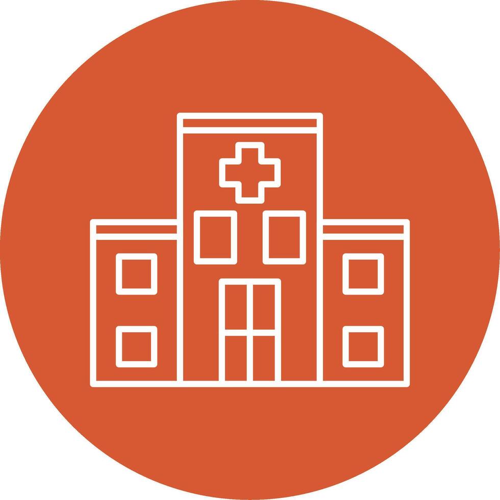 hospital línea multicírculo icono vector