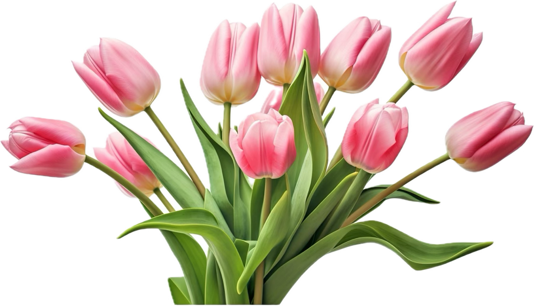 AI generated bouquet of pink tulips png