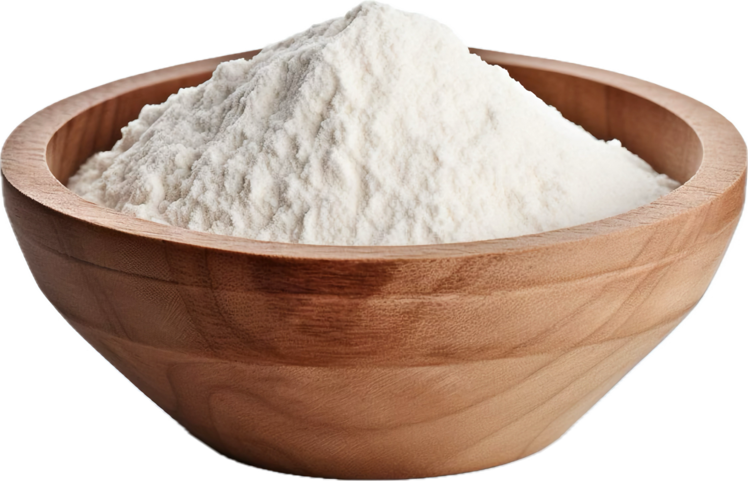 AI generated wooden bowl of flour png