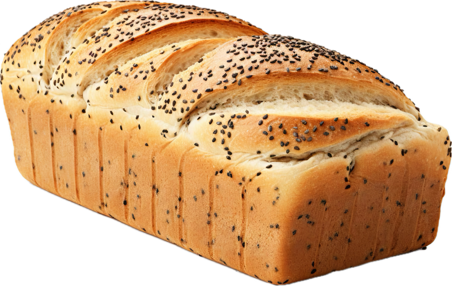 AI generated loaf of bread with poppy seeds png