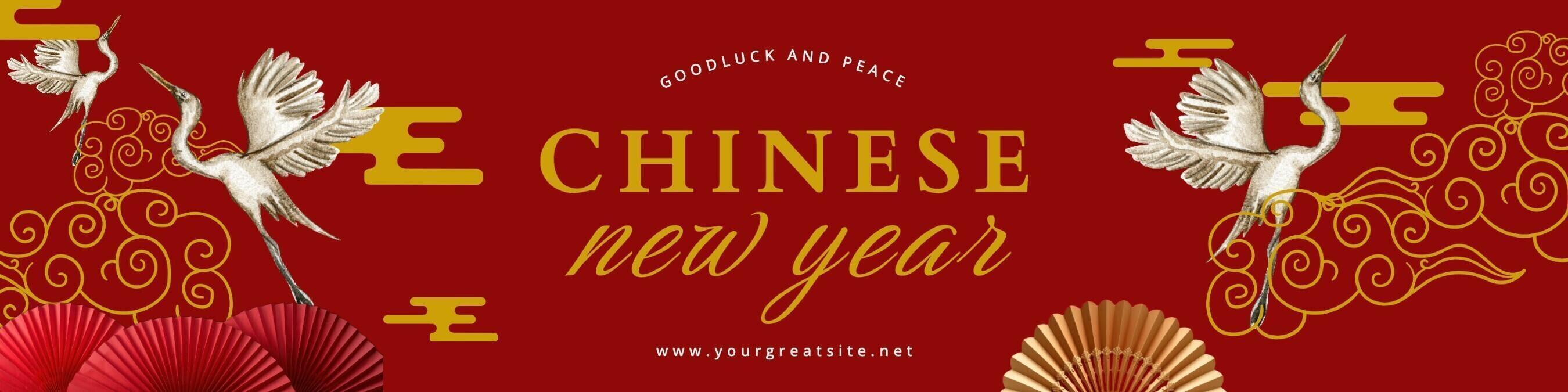 chinese new year for social media banner design ideas template