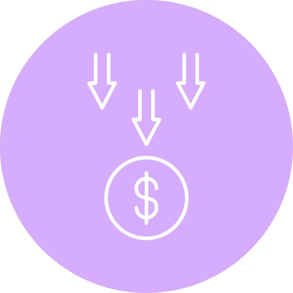 Bankruptcy Line Multicircle Icon vector