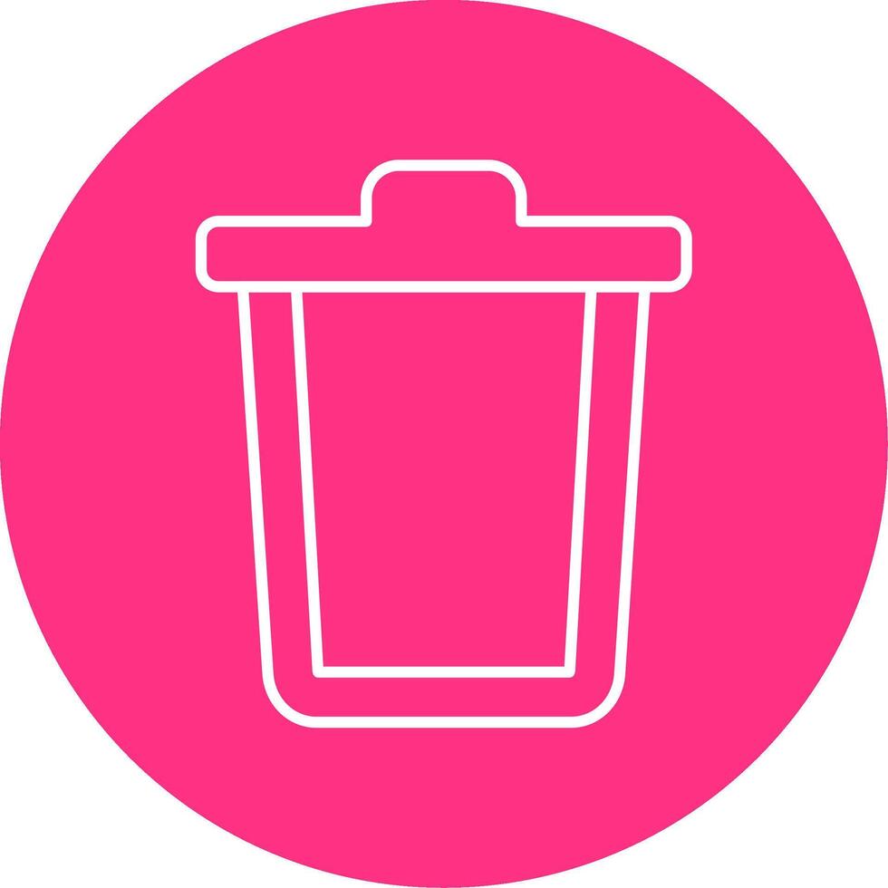 basura lata línea multicírculo icono vector