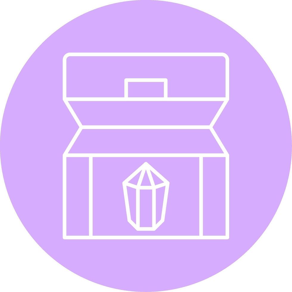 Treasure chest Line Multicircle Icon vector