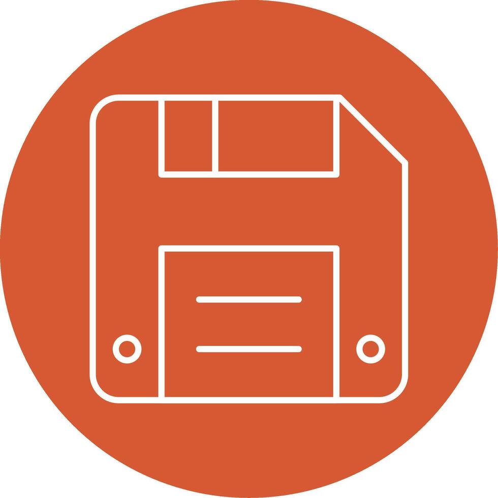 Diskette Line Multicircle Icon vector