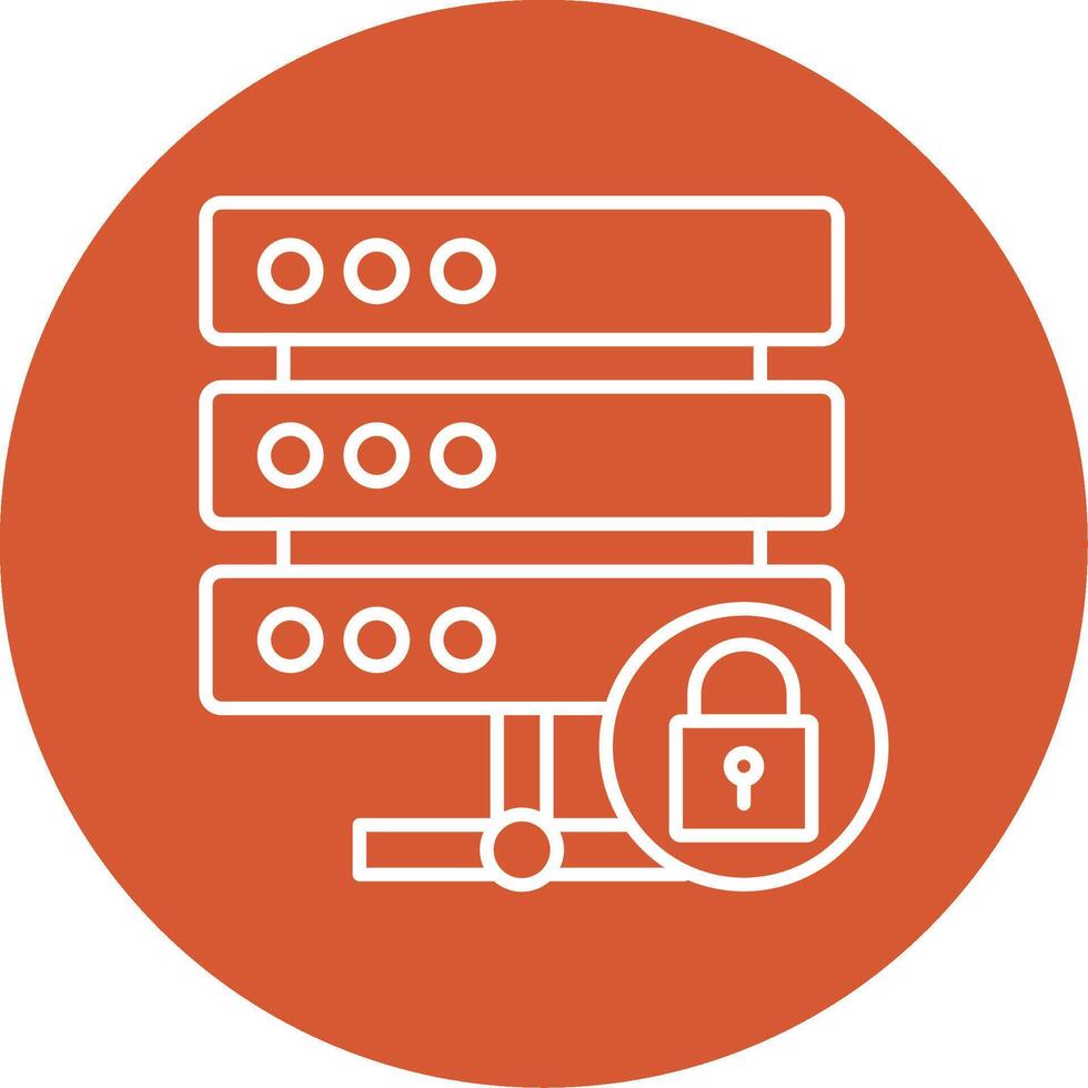 Locked Data Line Multicircle Icon vector