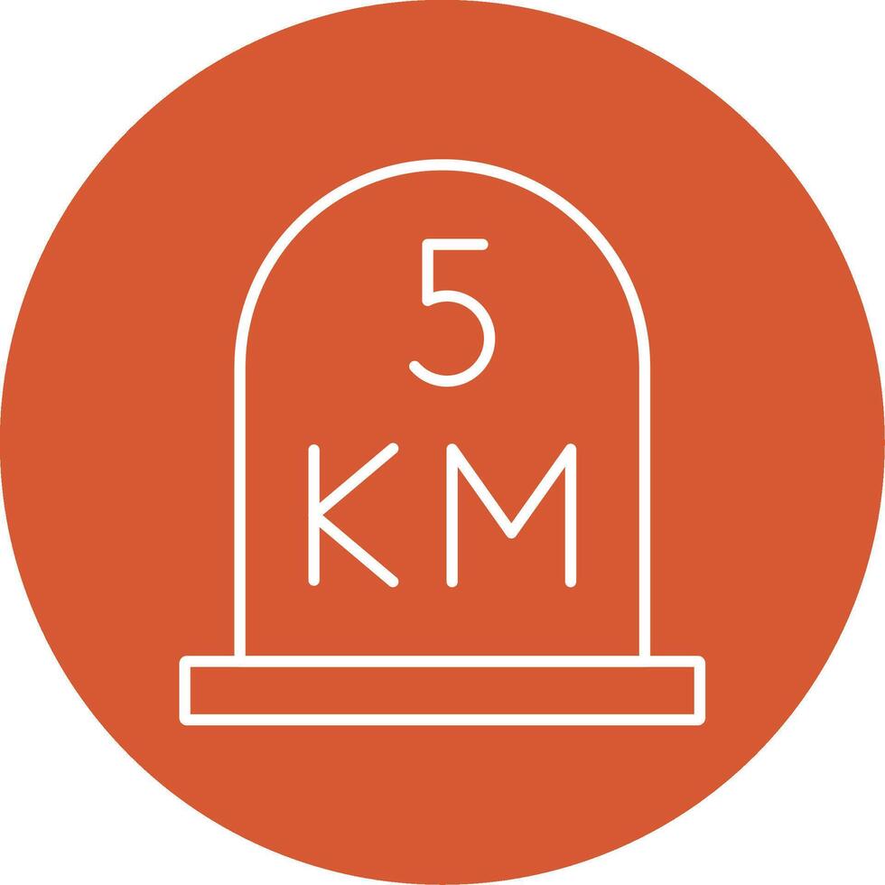 kilometer Line Multicircle Icon vector