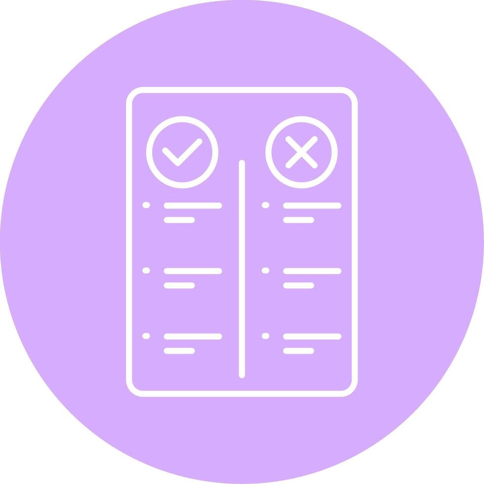 Pros And Cons Line Multicircle Icon vector