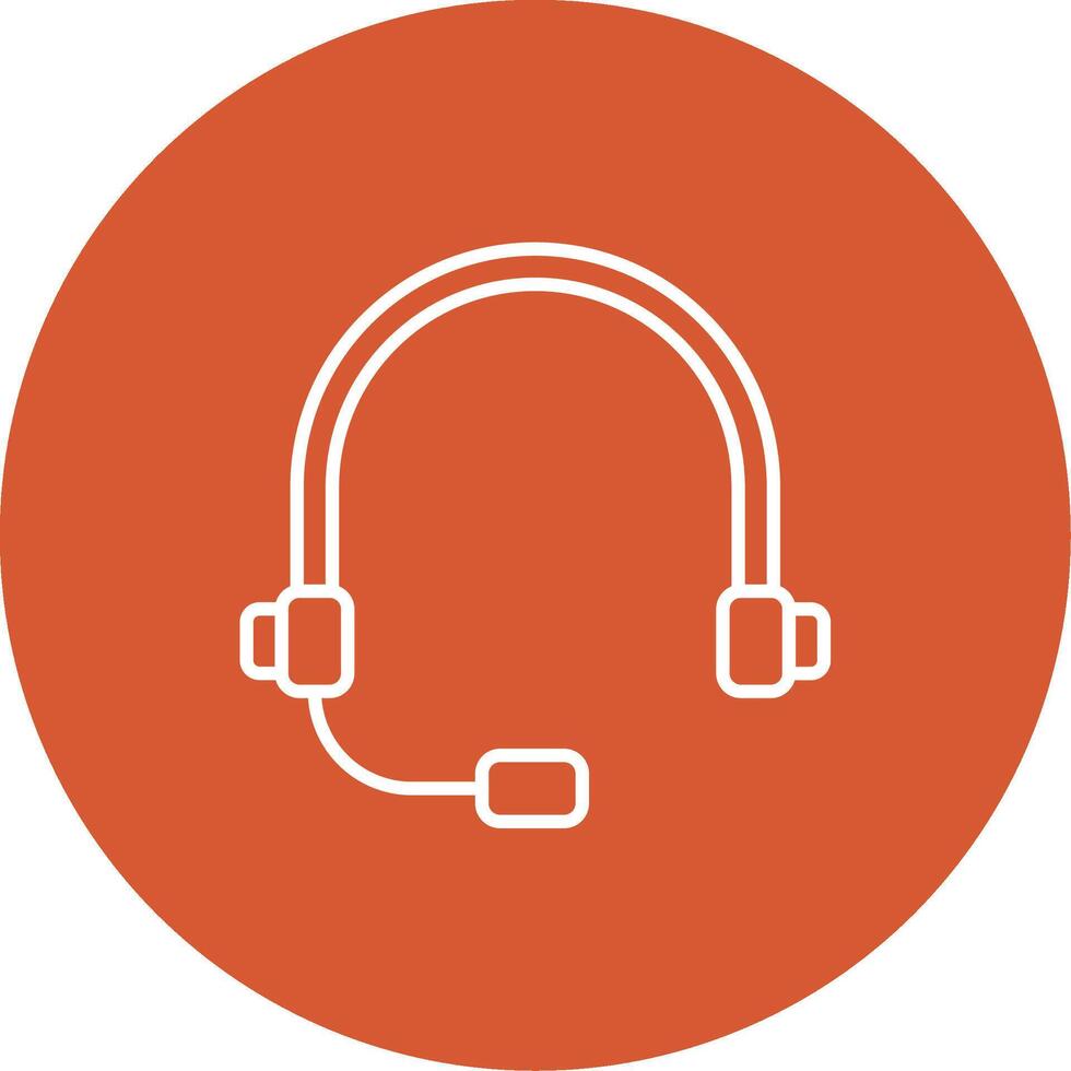 Headset Line Multicircle Icon vector