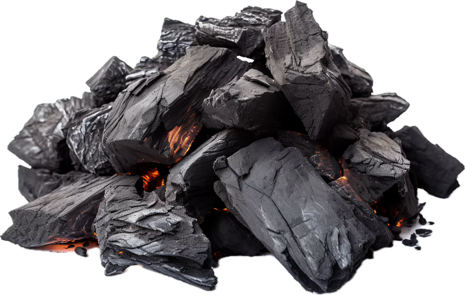 AI generated hot coal png