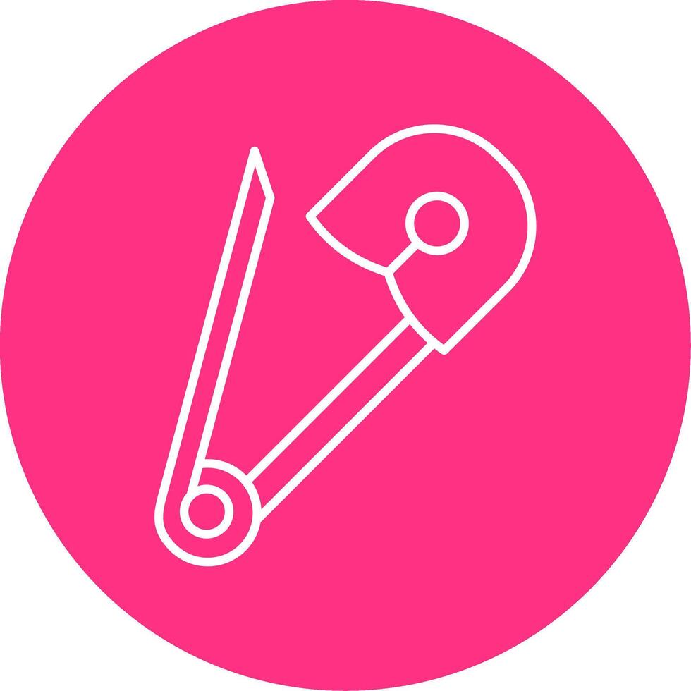 Safety Pin Line Multicircle Icon vector