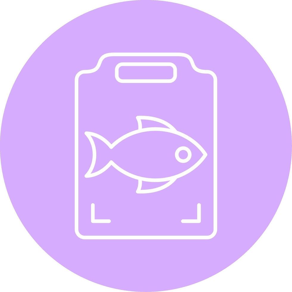 Fish Cooking Line Multicircle Icon vector