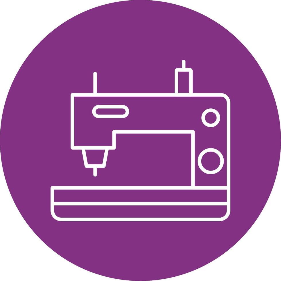 Sewing Machine Line Multicircle Icon vector