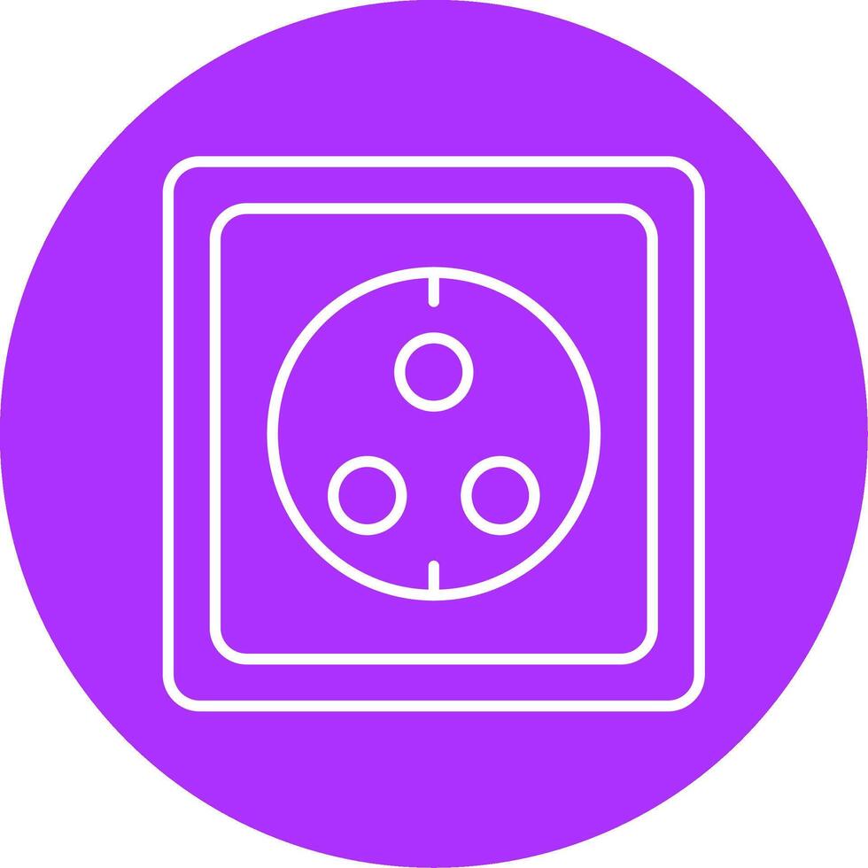 Wall Socket Line Multicircle Icon vector