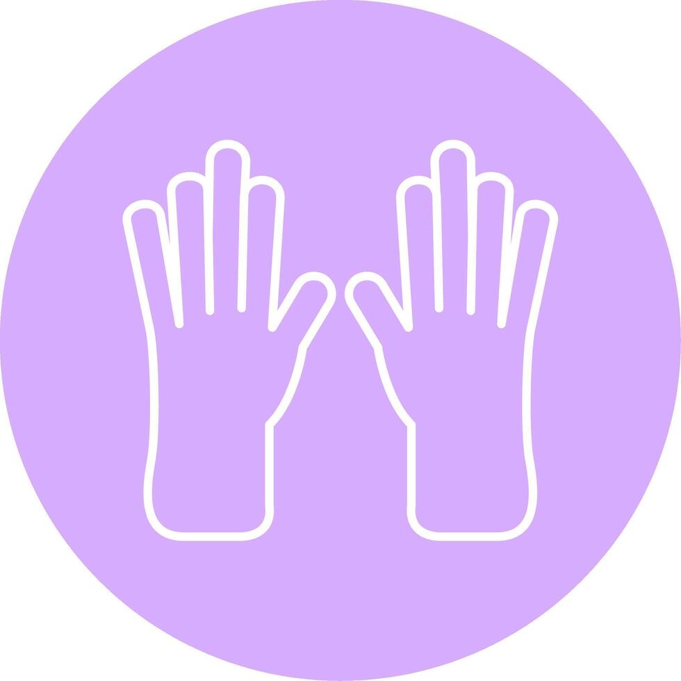 Leather Gloves Line Multicircle Icon vector