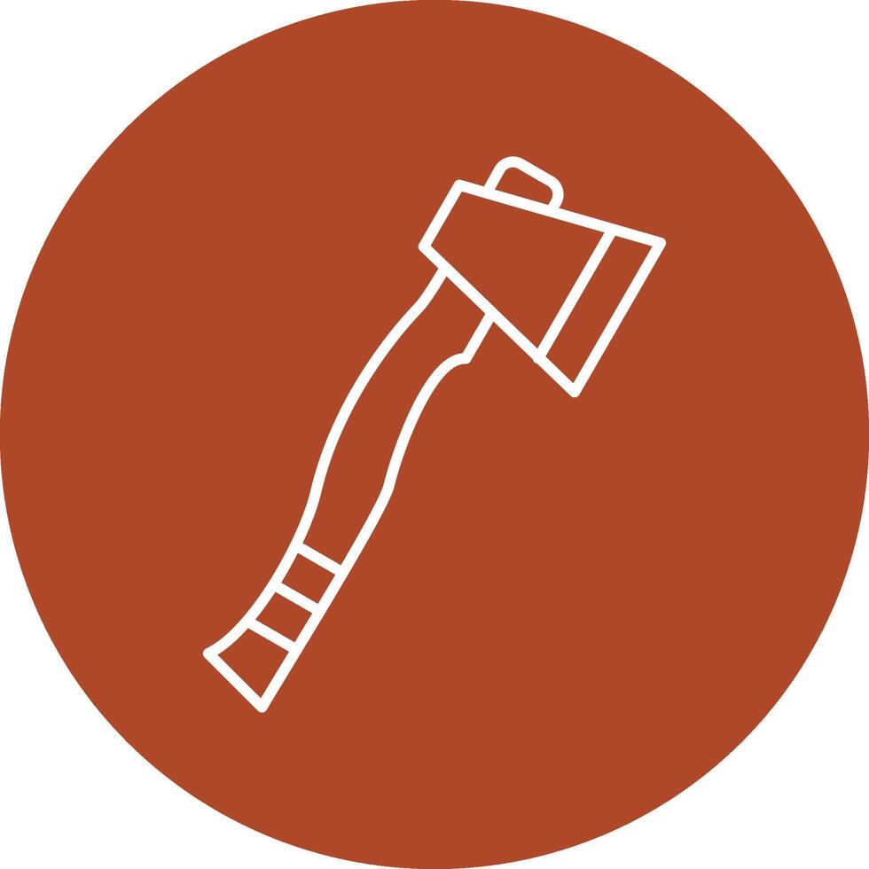 Hatchet Line Multicircle Icon vector