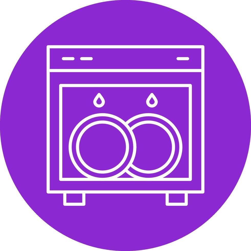 Dish Washing Line Multicircle Icon vector