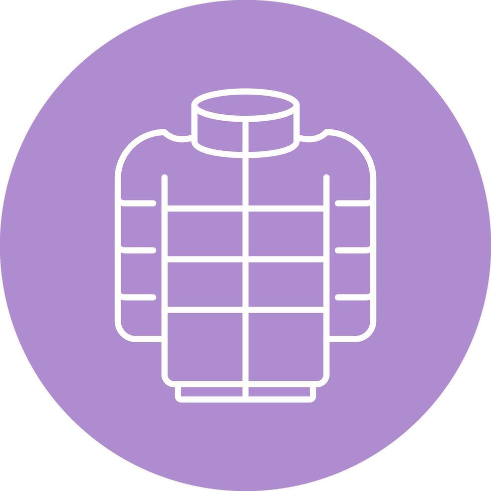 Puffer Coat Line Multicircle Icon vector