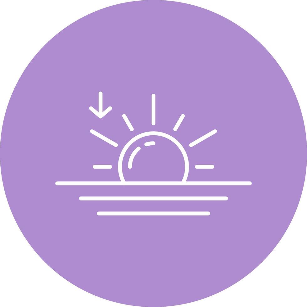 Sunset Line Multicircle Icon vector